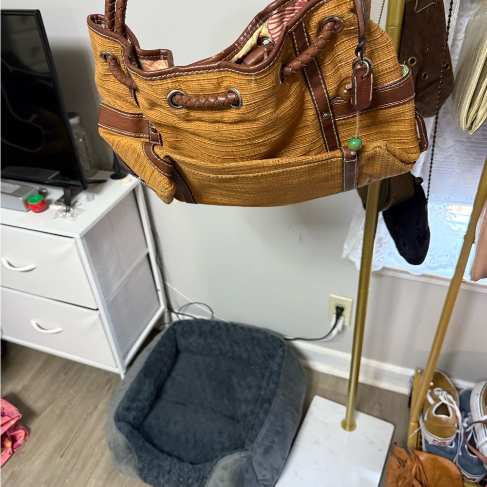 Elegant Brown and Tan Women's Shoulder Bag